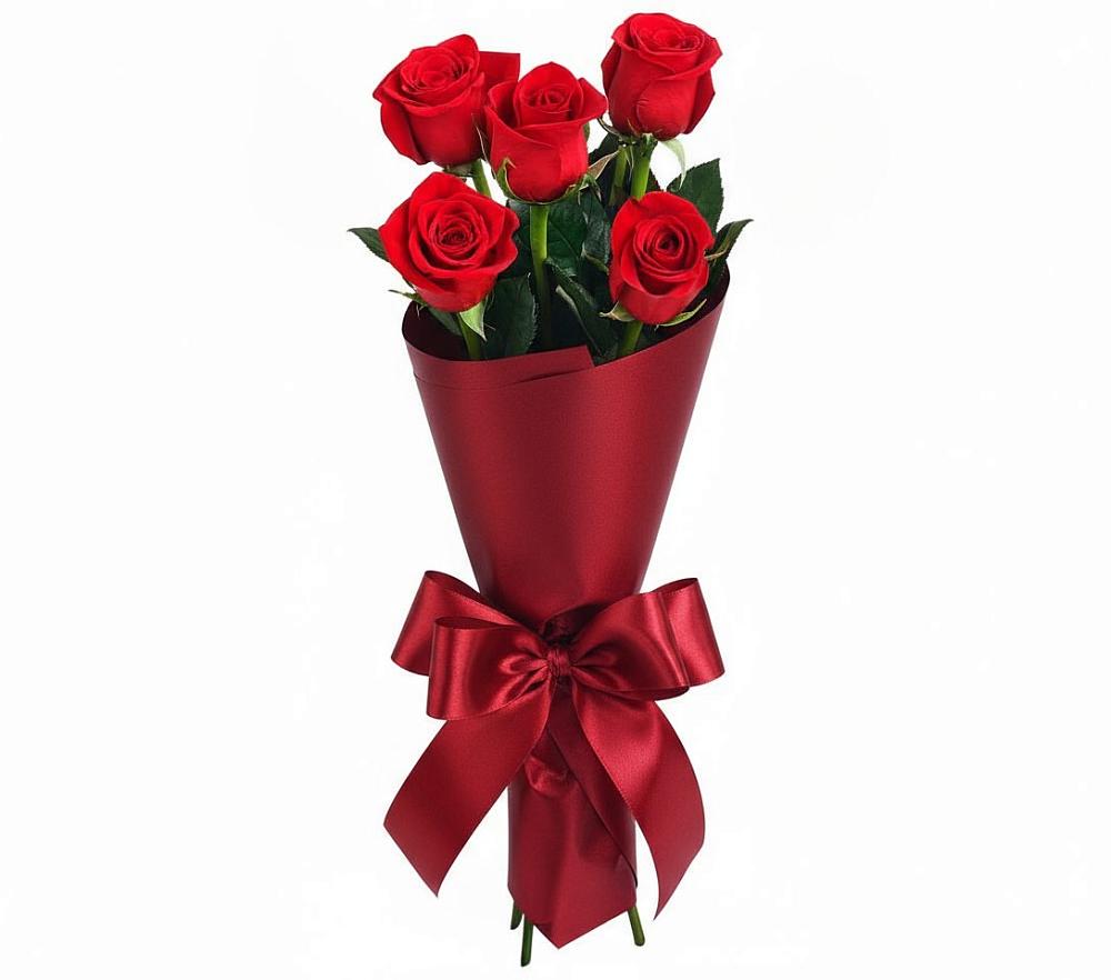 Букет 5 Красных роз Эдлесс Лав в Лохино
