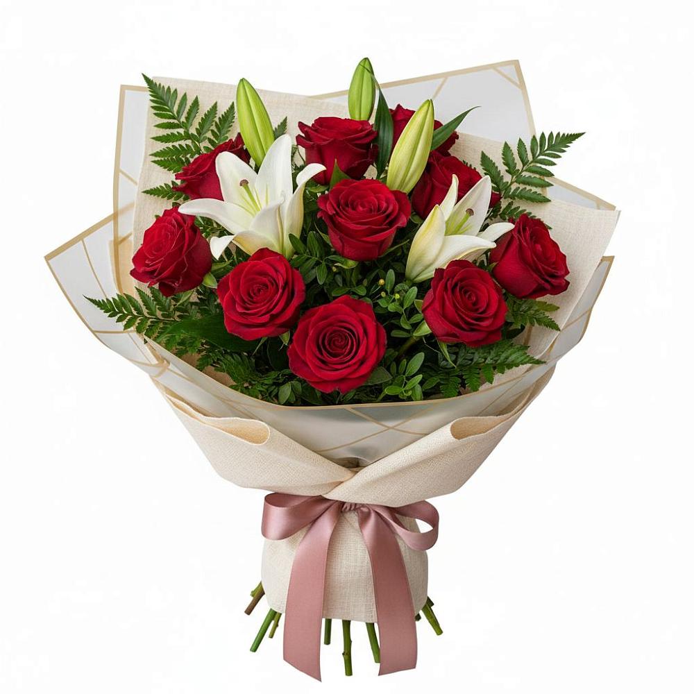 Букет цветов из: Лилии и Розы в Лохино