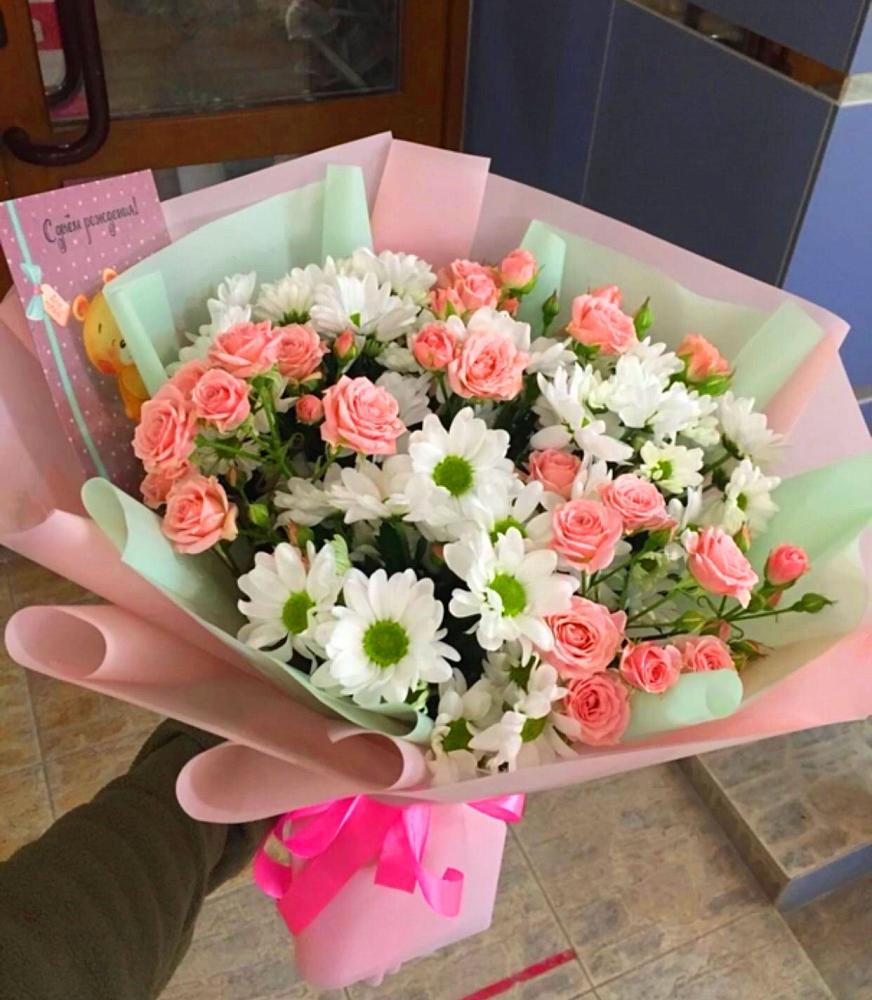 Букет цветов из: Розы и Хризантемы в Лохино