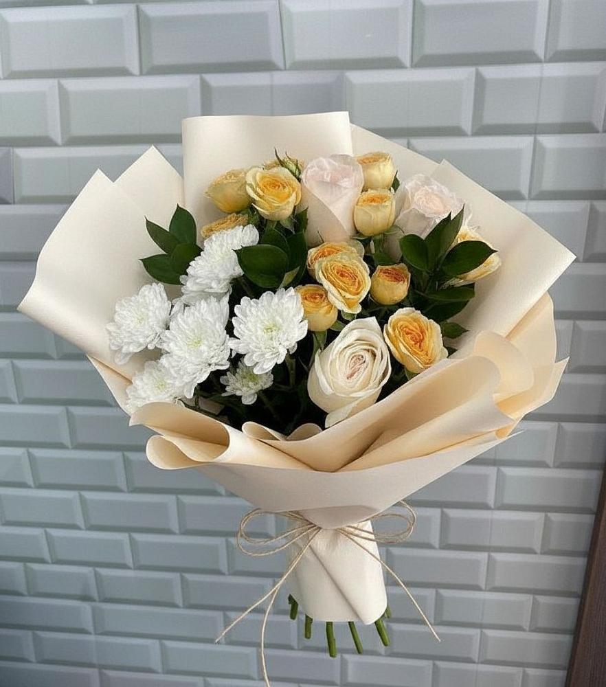 Букет цветов из: Розы и Хризантемы в Лохино