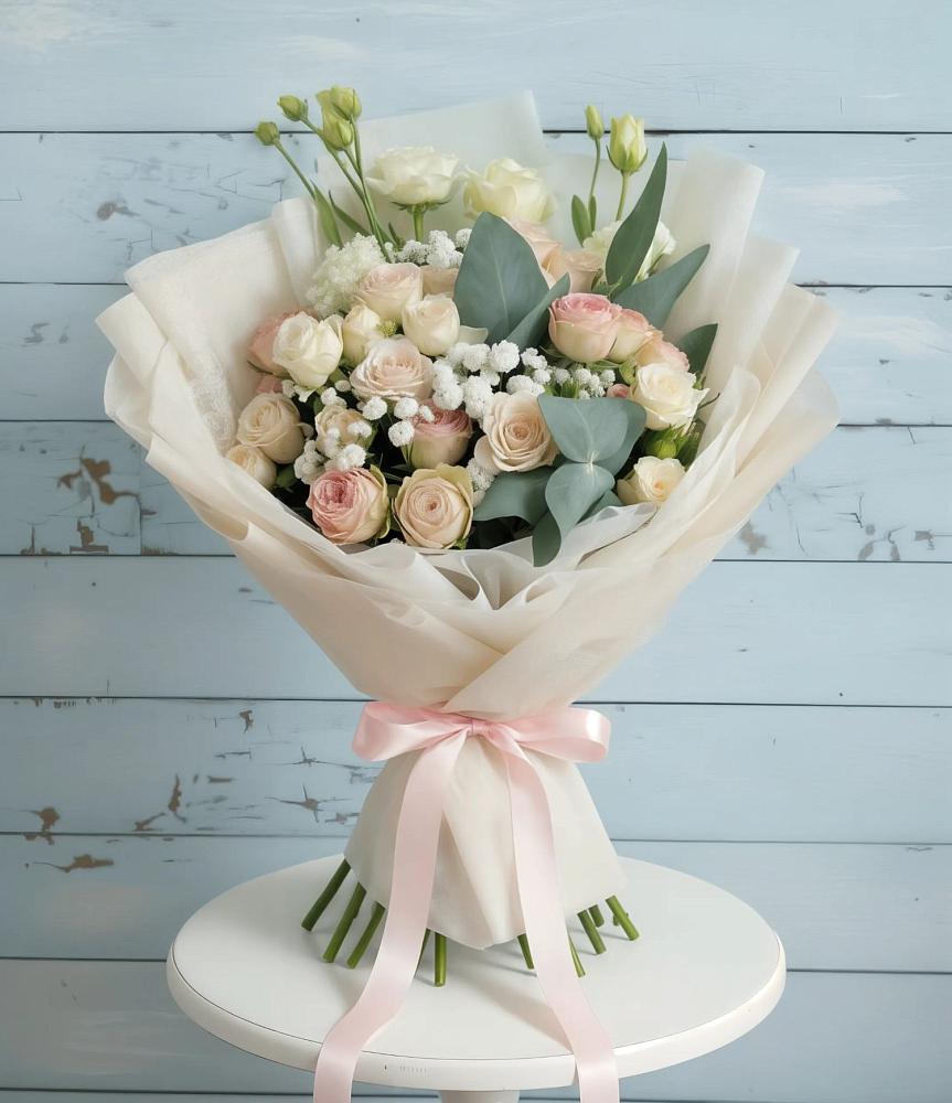 Букет цветов из: Розы и Лизиантусы в Лохино