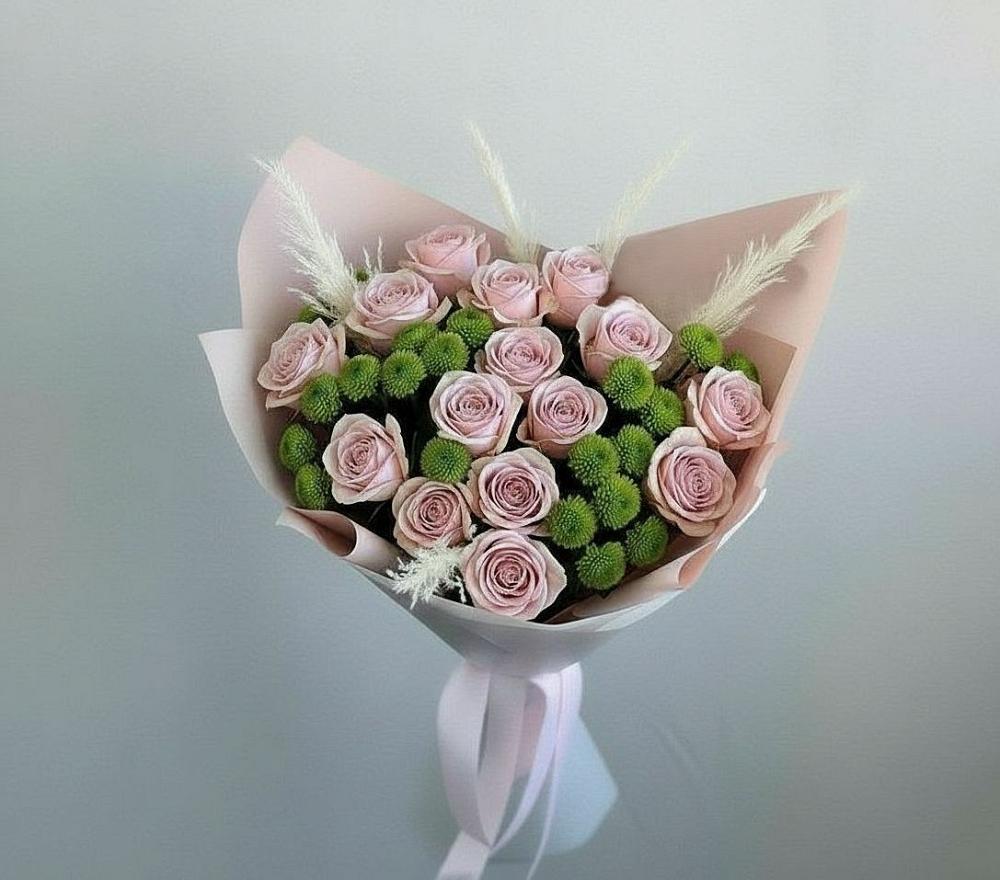 Букет цветов из: Розы и Хризантемы в Лохино