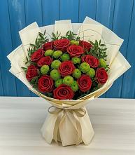 Букет цветов из:  Розы и Хризантемы #REPLACE_PRED# Лохино