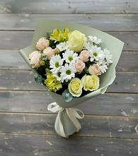 Букет цветов из:  Альстромерии, Розы и Хризантемы в Лохино