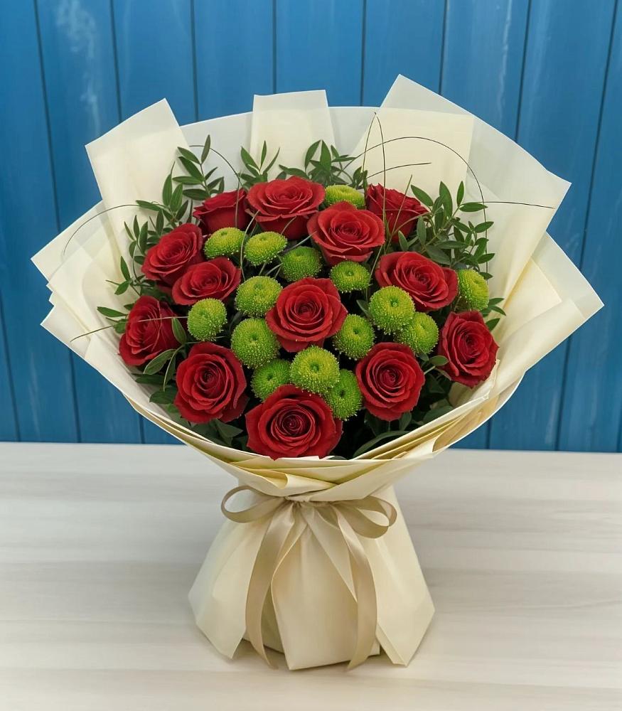 Букет цветов из: Розы и Хризантемы в Лохино